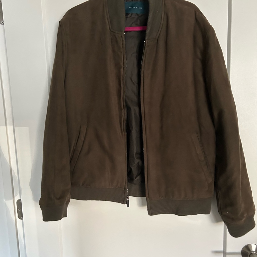 Perry Ellis Dark Brown Bomber Jacket